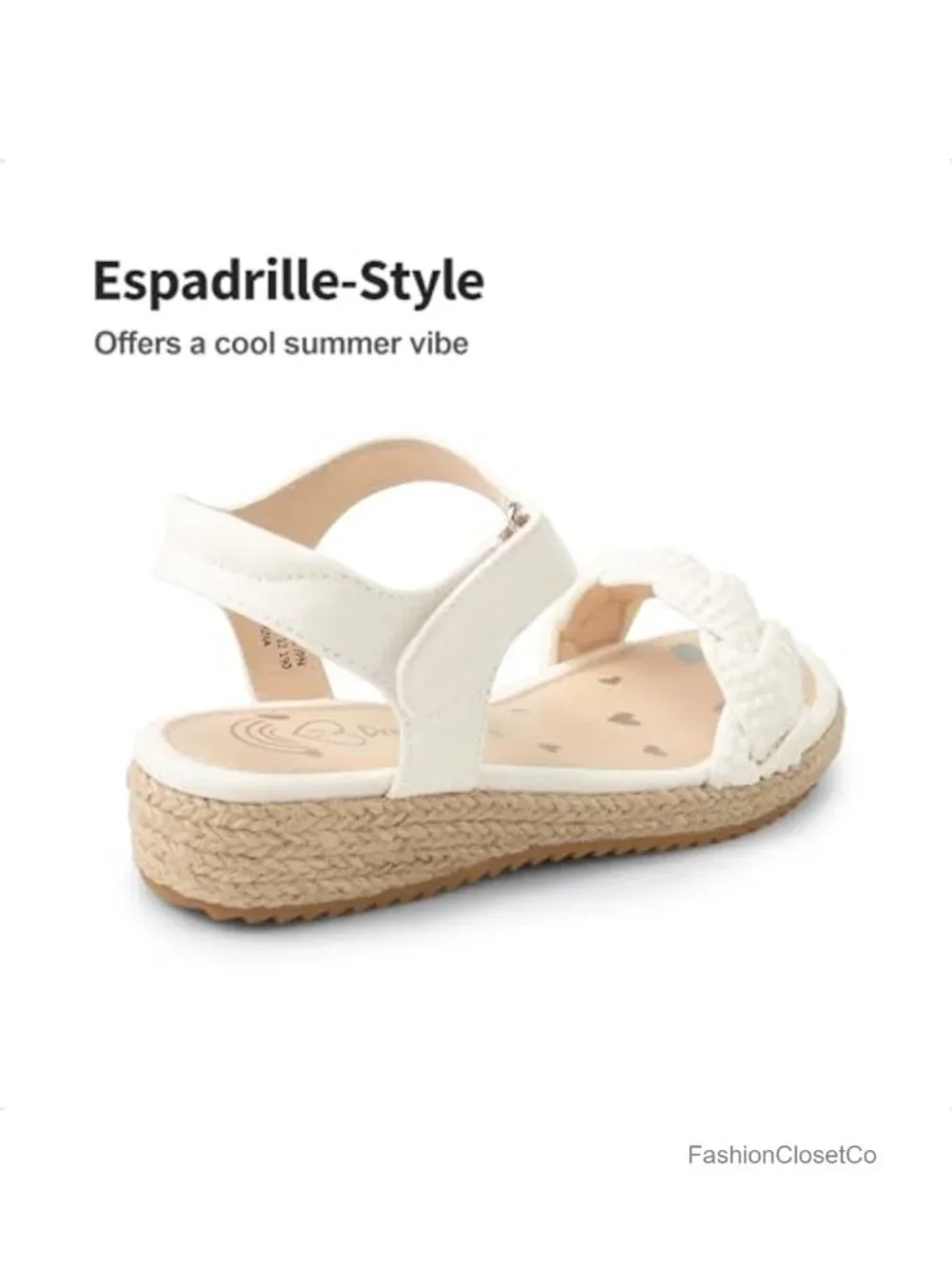 Girls Espadrille Platform Wedge Sandals with Rhinestones